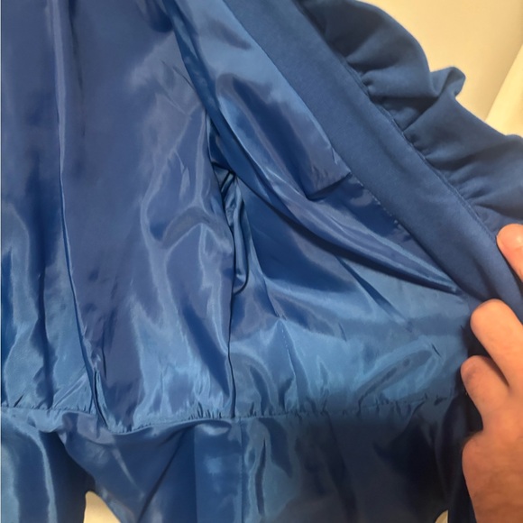 INC International Concepts Women's Blue Ruffled Blazer - Picture 6 of 6